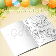GDTME 24 páginas Libro para colorear lindo, dibujos cálidos y divertidos, actividad de celebración de Pascua, colorear relajante, gran regalo de Pascua, regalo de vuelta a clases, papelería, suministros de oficina - Multicolor - Ver 5