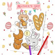 GDTME 24 páginas Libro para colorear lindo, dibujos cálidos y divertidos, actividad de celebración de Pascua, colorear relajante, gran regalo de Pascua, regalo de vuelta a clases, papelería, suministros de oficina - Multicolor - Ver 4