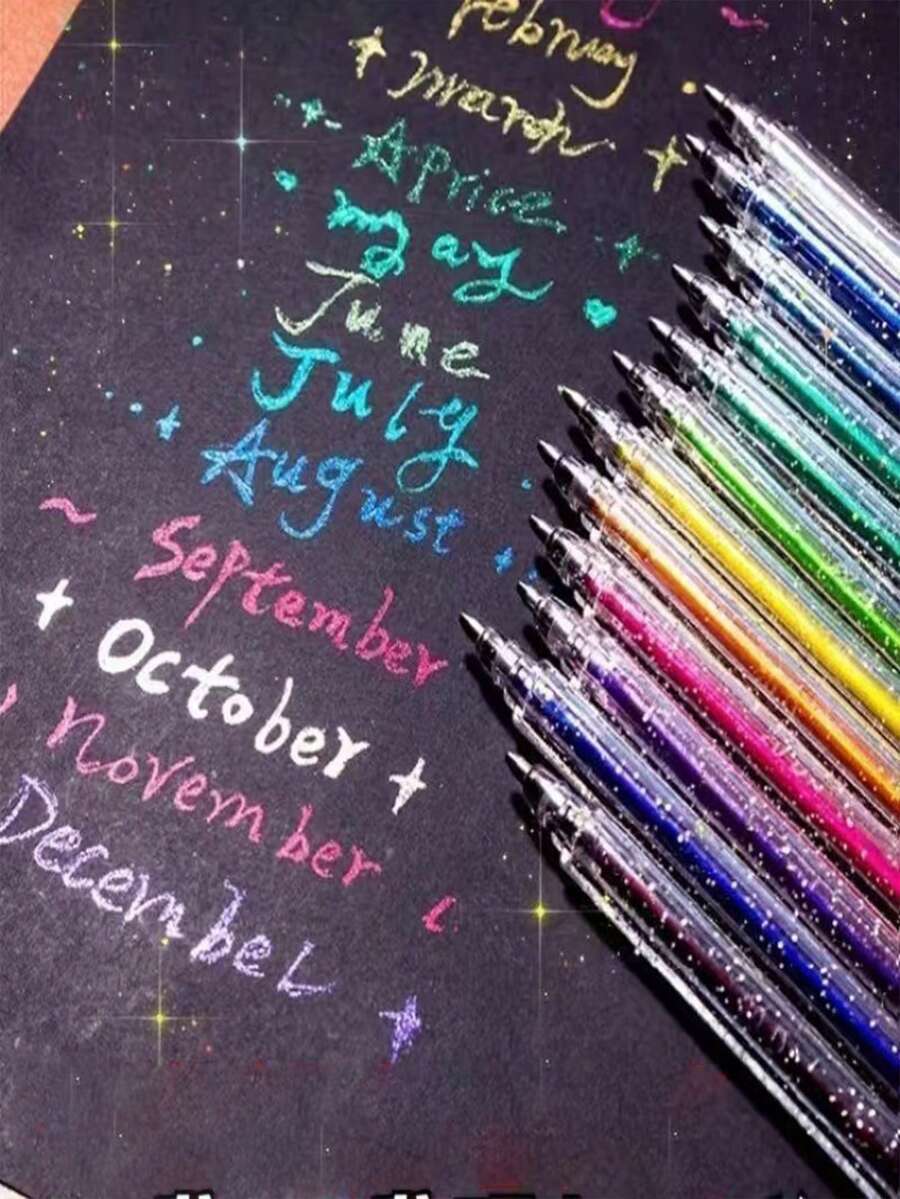 18/12支装变色珠光马克笔套装 - 闪亮笔，适合复活节、生日和返校用品 | 美术和办公必备