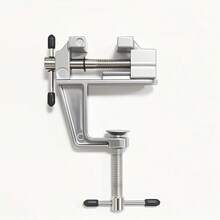 Multifunktionale Aluminium-Legierung Schraubstock, kompakter Werkbankschraubstock, einstellbare Tischklemme, Schmuck- und Elektronik-Arbeitsstation Halterung, Handwerkzeug, tragbare Werkstückklammer, Metallfixator - Silber - Übersicht 8