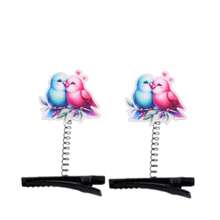 2pcs Couple Hair Clips Valentine's Day Matching Heart Hair Barrettes For Lovers - Multicolor - View 10