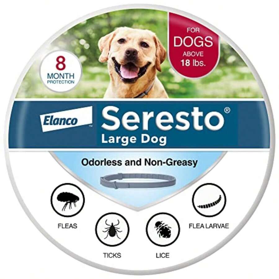 Flea And Tick Collar For Large Dogs - Specifically Designed For Dogs Over 18 Pounds, Providing 8 Months Of Dual Protection Through Prevention And Treatment - 白色 - 查看 1