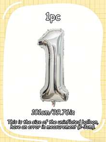 一套40英寸银色数字铝箔气球，大型铝箔数字气球，适用于派对装饰，例如生日派对、周年纪念派对等。 - 銀色 - 查看 18