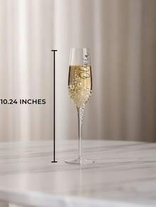 Personalized Bride Champagne Flute, Faux Pearl Crystal Glass Champagne Flute, Customized Champagne Flute For Bride & Bridesmaids - Reusable, Dishwasher , Customized Champagne Flute With Bow / Bride & Bridesmaids Wine Glass / Wedding Party Glassware / Wedding Supplies / Champagne Flute / Champagne Coupe / Bridesmaid / Bride / Maid Of Honor / Mother Of The Bride / Bachelorette Party / Birthday Party - Multicolor - View 8