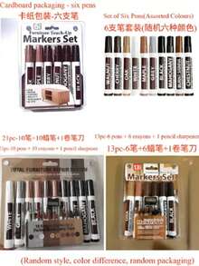 Furniture Repair Marker Set, Includes Furniture & Wood Floor Marker Pens, Wax Repair Crayons, Wood Filler Sticks - Multiple Colors & Sizes, Suitable For Repairing Scratches & Stains On Kitchen, Home & Bathroom Wooden Furniture, Tables, Headboards. Also Usable For Wall Paint, DIY Tools, Work Tools, Paint Brushes, Painting, Room Decor, Christmas Decorations, And Essential Woodworking Tool Kit. - one-size - View 8