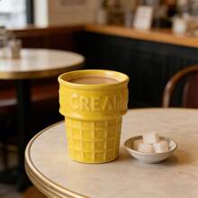 1个创意冰淇淋杯陶瓷杯，单只家用茶杯，牛奶杯，咖啡杯，甜点杯 - 彩色 - 查看 3