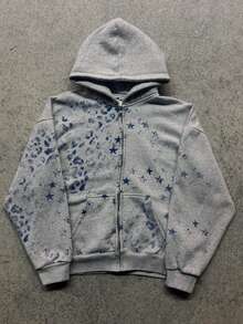 American Vintage Zippered Cardigan Pre-Fall New Straight Loose Suit Street Fashion Sweatshirt - Hoodie - Visa 1