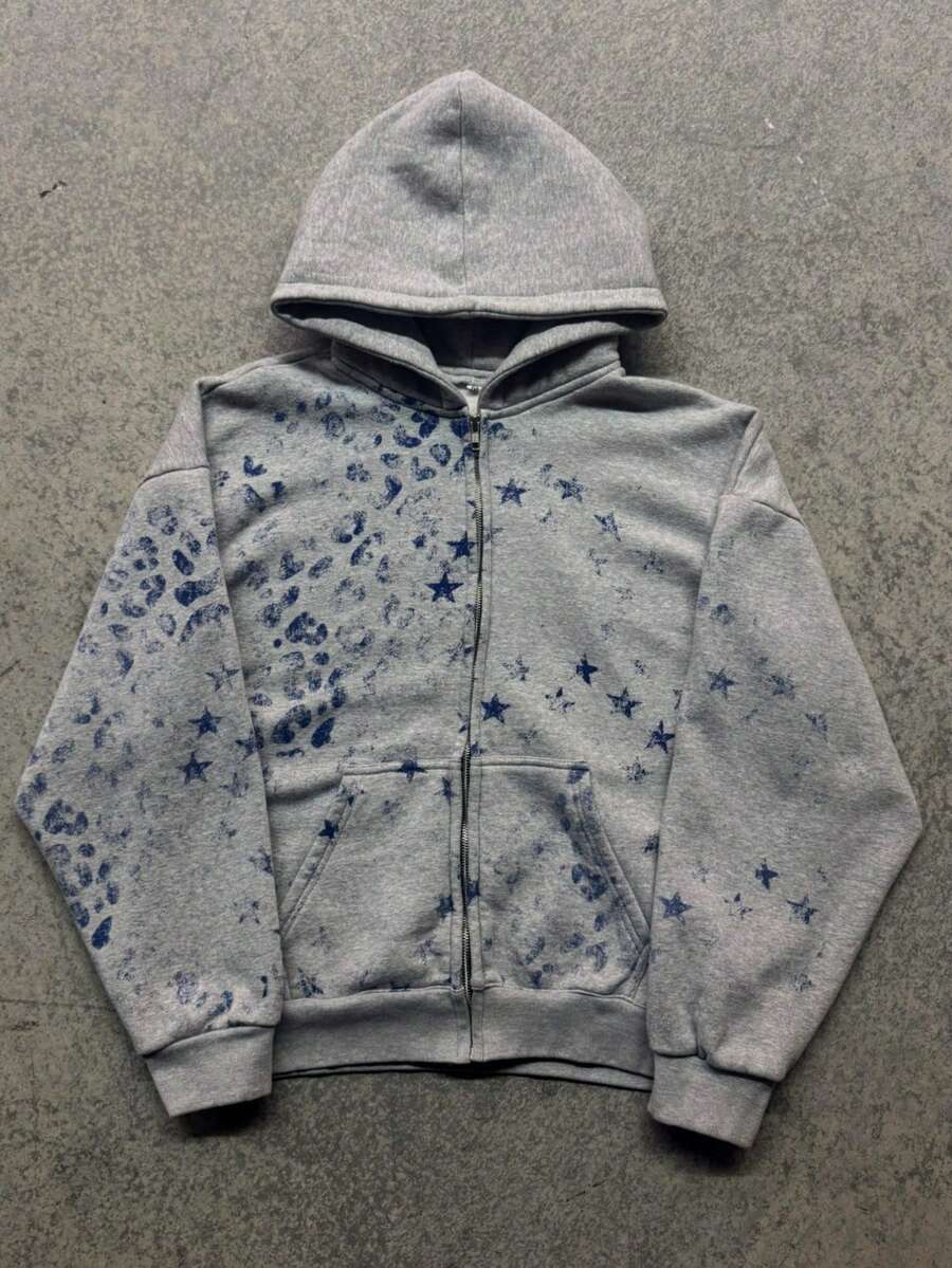 American Vintage Zippered Cardigan Pre-Fall New Straight Loose Suit Street Fashion Sweatshirt - Hoodie - Visa 1