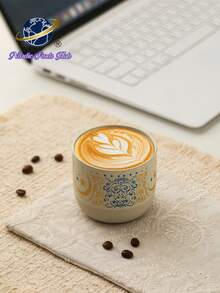 中东风情优雅陶瓷咖啡杯，抹茶陶瓷杯，斋月咖啡杯，家用水杯，拉花复古陶瓷咖啡杯，新款家用水茶杯 - 彩色 - 查看 4