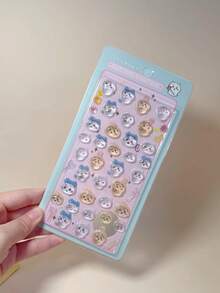 1张动漫卡通贴纸，可爱小猫动物贴纸，可重复使用防水贴纸，DIY手工贴纸，适用于DIY手机壳、DIY笔记本贴纸、DIY工艺品、笔记本电脑、礼品包装、派对装饰，完美的节日礼物，送给粉丝和朋友的礼物（款式随机）