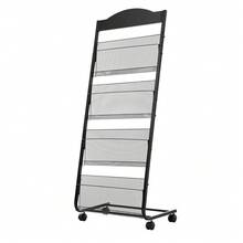 Brochure Display Rack, 4-Tier Magazine Literature Display Stand With Wheels, Movable Floor Standing Magazine Rack, Heavy Duty Newspaper Catalog Holders For Shop Exhibitions Office Craft Fairs - Base with casters 4 slots - 查看 8