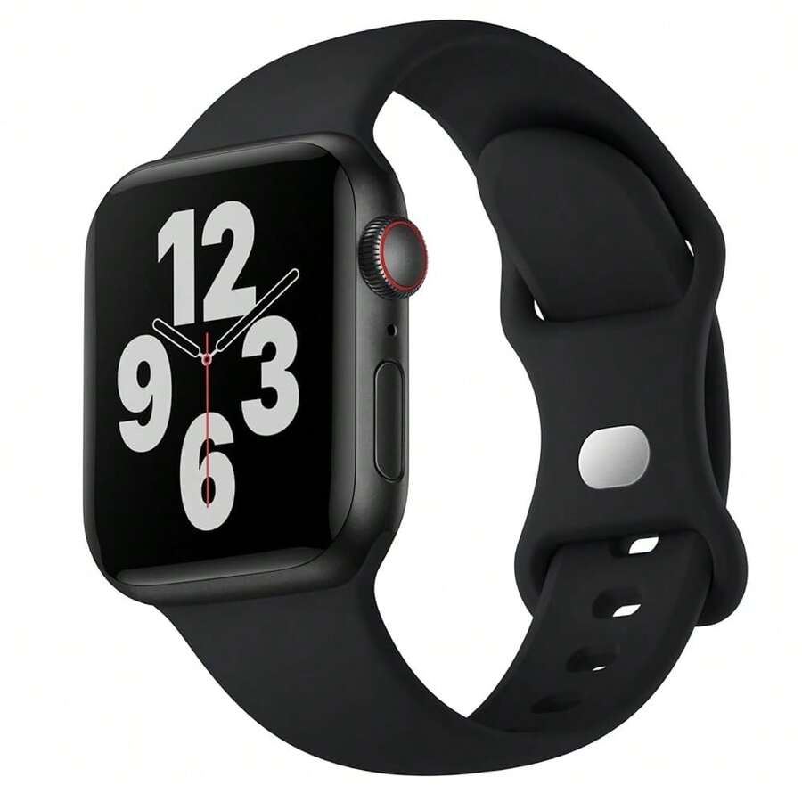 Soft Silicone Sport Band Compatible For Watch Bands Women Men, Waterproof Strap Fits 38mm 40mm 41mm 42mm 44mm 45mm 46mm 49mm Watch Ultra 3/2/1 And Series 11/10/9/8/7/6/5/4/3/SE,42mm(Series321)/44mm/45mm/46mm/49mm,Black - Black - 查看 1