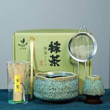 5-Piece "Flower Blossom Elegant Collection - Ink Wash Tea Mood" Gift Set (Songstyle Bamboo Whisk + Ink Wash Ceramic Tea Bowl + Stainless Steel Tea Strainer + Bamboo Tea Scoop + Whisk Holder) | Flower Blossom Festival Tea Ceremony / Girlfriend Gift, Traditional Chinese Aesthetics + Complete Matcha Preparation Tools - Multicolor - View 7