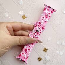 1条女士爱心印花柔软硅胶表带，兼容表带38mm 40mm 41mm 42mm 44mm 45mm 49mm（S10 42mm）（S10 46mm），粉色柔软舒适可替换运动表带，兼容 Series 11 Ultra 3 SE3 Ultra 2 S10 SE2 9 8 7 SE 6 5 4 3 2 1，时尚可爱的运动硅胶表带，生日等场合的完美礼物 - 适合所有年龄段的男女 - 彩色 - 查看 8