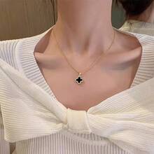 2026 Explosive Sweet And Simple Clover Necklace Women's Versatile Stainless Steel Necklace Versatile Clavicle Chain Necklace - Four-leaf Clover - View 10