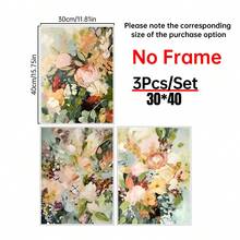 3pcs Soft-Toned Wildflower Print Paintings, Bohemian Plant Wall Paintings, Retro Floral Home Decoration, Frameless Modern Abstract Gallery Art, Wall Decoration, Canvas Paintings, Suitable For Living Room, Bedroom, Kitchen, Home Office, Cafe, Bar, Dormitory, Corridor, Room Decoration - Green - View 12