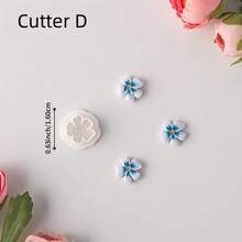 1/4Pcs Assorted Sizes Cute Flower Polymer Clay Cutters (16-30mm) – Sweet Style Craft Tools For DIY Earrings Jewelry Charms & Handmade Accessories - White - View 7