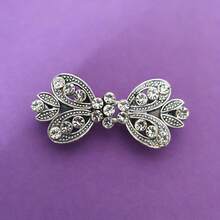 1pc Women's Rhinestone Sweater Brooch, Fashion Swirl Shawl Clip, High-End Collar Clip, Clothing Accessory - Multicolor - View 4