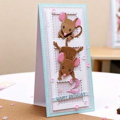 Creative The Mouse And The Picture Frame Metal Cutting Dies, DIY Scrapbooking Album And Embossing Stencil, Greeting Card Making Tool, Card Paper Cutting Crafts ,Gift Card Making Template Die Cuts.
