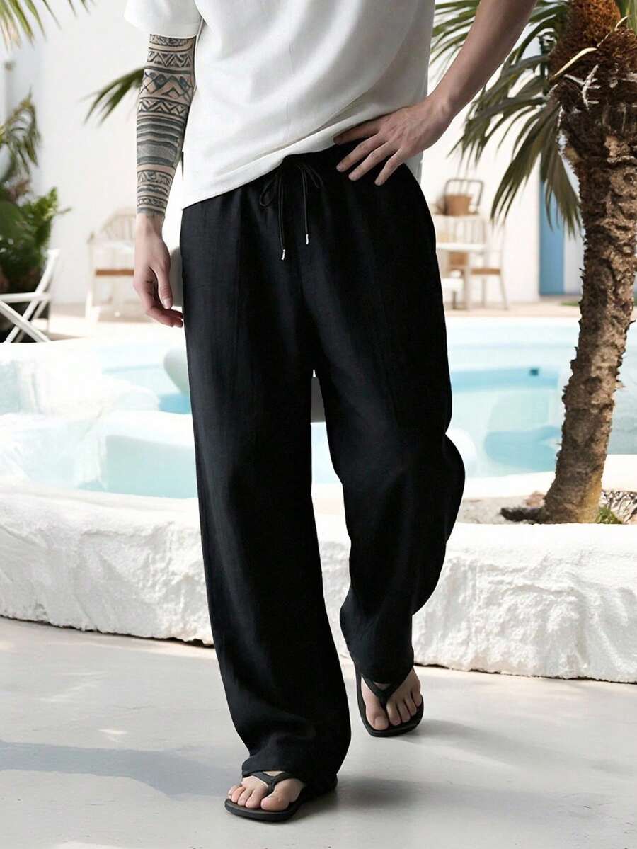Men's Lightweight Casual Outdoor Sports Pants, Summer Black Spring - Black - View 1