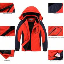 ''s Ski Waterproof Breathable Fleece Lined Windproof Hooded Snowboard Coats - 8-9 + Orange - View 7