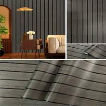 1 Roll Of Acacia Elm Striped Grille Wallpaper, Peeled And Pasted Natural Wood Grain Contact Paper Waterproof Self-Adhesive Wood Striped Appearance Wallpaper, Waterproof Vinyl Packaging, Suitable For Kitchen Countertops And Cabinets, Home Decoration - Multicolor - View 14