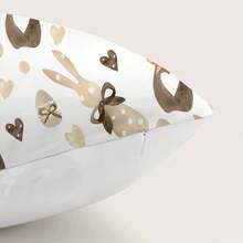 MEMNUN 2 件装复活节波霸奶茶图案彩色兔子和彩蛋屋印花抱枕套【不含枕芯】，尺寸 17.7*17.7 英寸（45*45 厘米），【单面印花】复活节主题涤纶抱枕套，适用于沙发、床、客厅、卧室、汽车、办公室、酒店装饰，是馈赠亲朋好友的完美礼物。 - 彩色 - 查看 4