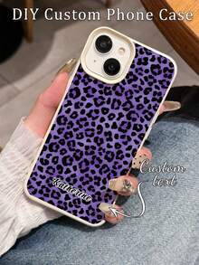 1pc Custom Name Red & Black Leopard Print Textured Anti-Fall Anti-Slip Soft Phone Case Protective Cover Compatible With Apple 17 Pro Max/ 16 Pro Max/15 Pro/14 Plus/13 Pro/12 Pro Max/11/Xs Max, Redmi, Phones - Multicolor - View 6