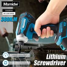 Mamidw 380N.M Multi-Function Cordless Screwdriver High Impact Torque, High-Frequency Impact Module Provides Powerful Impact (Tool Only), Compatible With Makita 18V Battery PIN - Blue - View 2