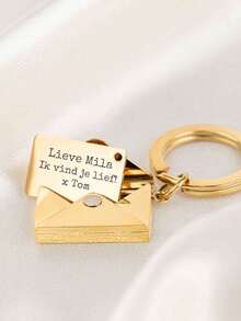 Customized Engraved Photo Keychain, Personalized Stainless Steel Keychain, Compact And Elegant, Ideal Gift For Girlfriend On Valentine's Day, Christmas Or Wedding Anniversary - Multicolor - View 10