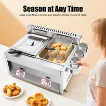 SENDERPICK Gas Deep Fryer With Basket And Lid Commercial Deep Fryer Stainless Steel Commercial Dual Tank Kitchen Deep Fryer - Fryer - View 3