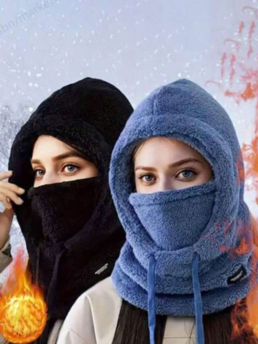 1 Stück/2 Stücke Unisex Balaclava Mütze und Schal Set, Winter warm windundurchlässige Skimaske für Outdoor-Sport, Reisen, Wandern, Skifahren, Geschenk, geeignet für den täglichen Gebrauch, Urlaub, Party - Verschiedenfarbig - Übersicht 1