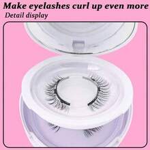 2对自然交叉短款磁性假睫毛，带佩戴器，可重复使用，防水，无需胶水 - 自然纖長款 - 查看 4