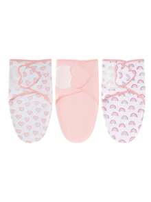 1 Set Soft Cotton Newborn Swaddle Blanket, Suitable For Baby Boys And Girls, Suitable For Spring/Summer Use, Easy To Use And Wrap, Suitable For 0-3 Months Infants, Suitable As Gift For Various Occasions, Suitable For Newborn Baby Essentials List - Multicolor - View 5