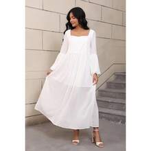 Elegant Solid Color Dress, Fashionable For Evening Dates, Daily Wear, And Vacation - White - View 3