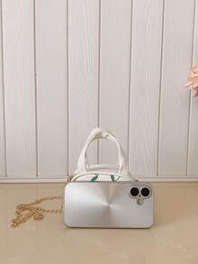 1pc Cherry PU Leather Lightweight Zipper Closure Fashion Handbag, Mini Shoulder Crossbody Coin Purse - A - View 4