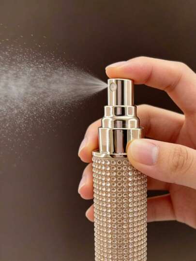 Sparkling Rhinestone Perfume Atomizer Bottle – Exquisite Crystal-Studded Refillable Fragrance Spray Container, Portable Travel-Sized Perfume Dispenser With Luxury Bling Design, Perfect Valentine's Day Gift For Her, Elegant Leak-Proof Scent Refill Bottle For Makeup Bag & Daily Use
