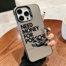 Car Pattern Phone Case, Durable Phone Protective Cover, Phone Accessories Compatible With IPhone 16 15 Pro 14 13 12 11 Pro Max Plus - Translucent Black - View 5