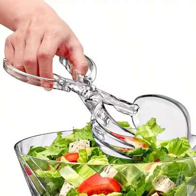 1 Set wiederverwendbare Kunststoff Salat Schere & Zangen, hitzebeständige Steakzangen, Mehrzweck-Clips, Backwerkzeuge geeignet für Grillen, Buffet, Party-Dining, Salatdressing und Servieren