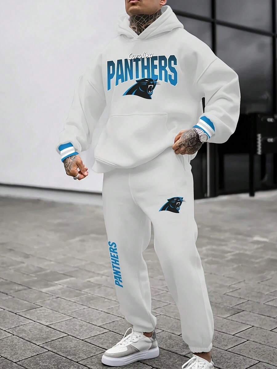 Carol-Ina Panthers Casual Hoodie Jogging Sweatpants Tracksuit Set, Football Team Men's Tracksuit Set, Men's Game Day Hoodie Set - Nhiều màu - Xem 1
