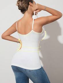 1pc Women Slim Waist Seamless White Shapewear Shaping Top - White - View 5