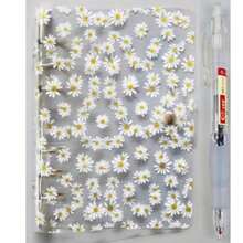 1个透明雏菊图案A5/A6活页夹，学生会计计划本封面 - 無色 - 查看 22
