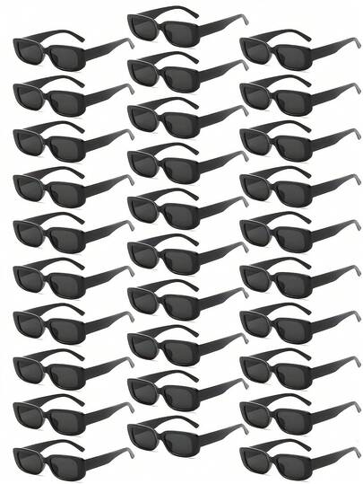 6 piezas/2 piezas/1 pieza Gafas con montura cuadrada de moda, unisex, versátiles gafas con montura cuadrada para playa y verano, gafas de montura ovalada pequeña de color rosa de moda, adecuadas para playa, fiesta, fotografía y uso diario