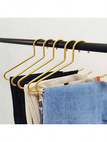 1/5pcs Aluminum Alloy L-Shaped Non-Slip Pants Hanger, Suitable For Home, Mall, Dormitory And Other Places - Gold - View 14