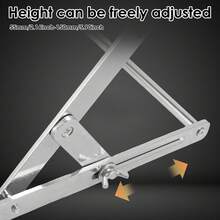 Cutting Machine Material Support Universal Lifting Adjustable Stainless Steel Drum Bearing Sawing Machine Thickening Auxiliary Bracket - Silver - View 2