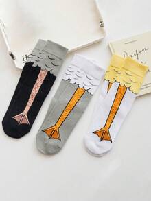 1/3 Pairs Funny Duck Foot/Frog Design Mid-Calf Socks, Cute Creative Socks For Men And Women - Multicolor - View 19