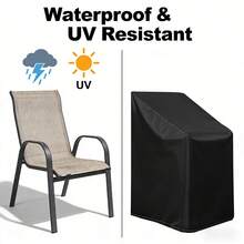 Heavy Duty Waterproof Outdoor Chair/Sofa Cover, Wind/Rain/UV/Dust Proof Protective Furniture Cover For Patio/Chairs/Loveseat - Black - View 1