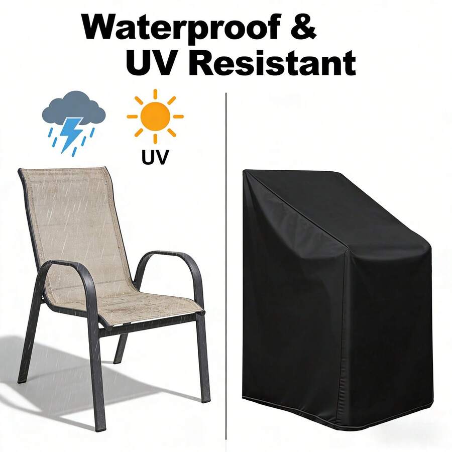 Heavy Duty Waterproof Outdoor Chair/Sofa Cover, Wind/Rain/UV/Dust Proof Protective Furniture Cover For Patio/Chairs/Loveseat - Black - View 1