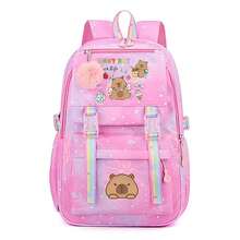 Cute Capybara Soft Nylon Backpack - Lightweight,Spacious,With Fuzzy Pom Pom Decor,School Daily Commute,Back To School Surprise Supplies Essentials - Style-b - View 13