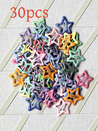 30个/包 星形发夹，各种星形发饰，适合作为礼物